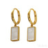 18k Gold Plated Sterling Silver Mother of the Pearl Hoop